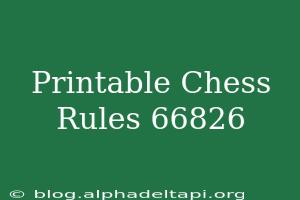 Printable Chess Rules For Beginners